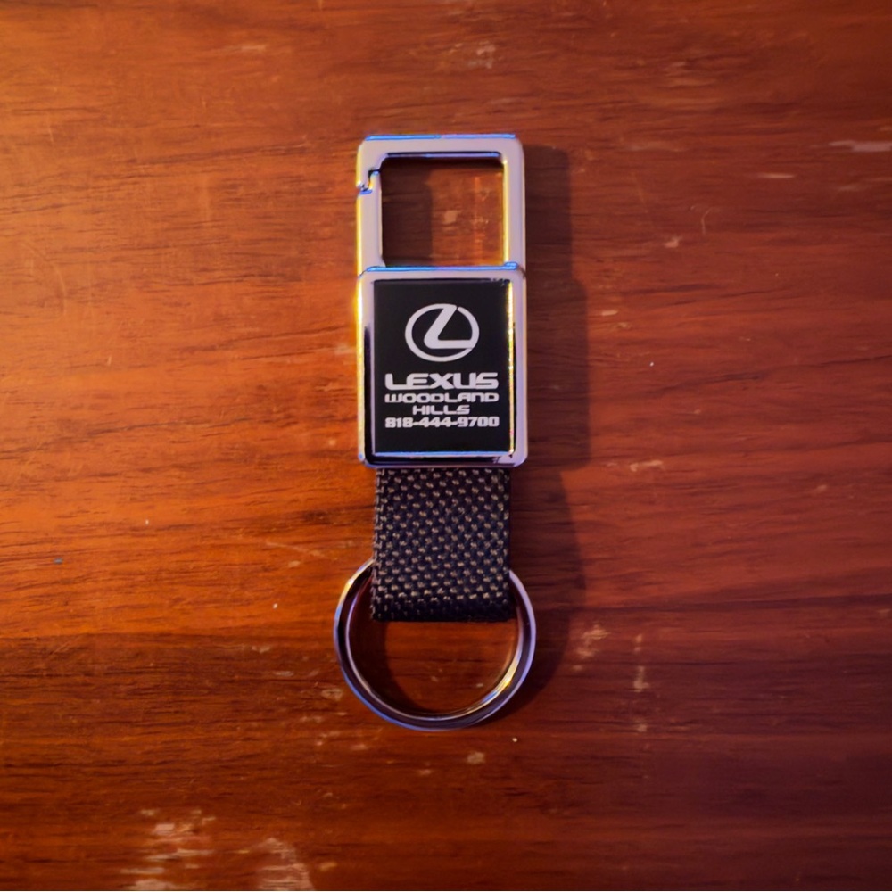 Lexus of Woodland Hills Keychain with Black Strap